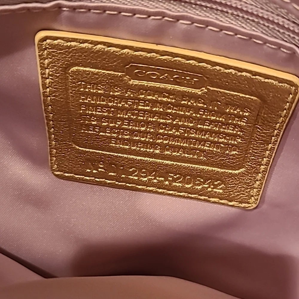 Coach gold detail beige bag